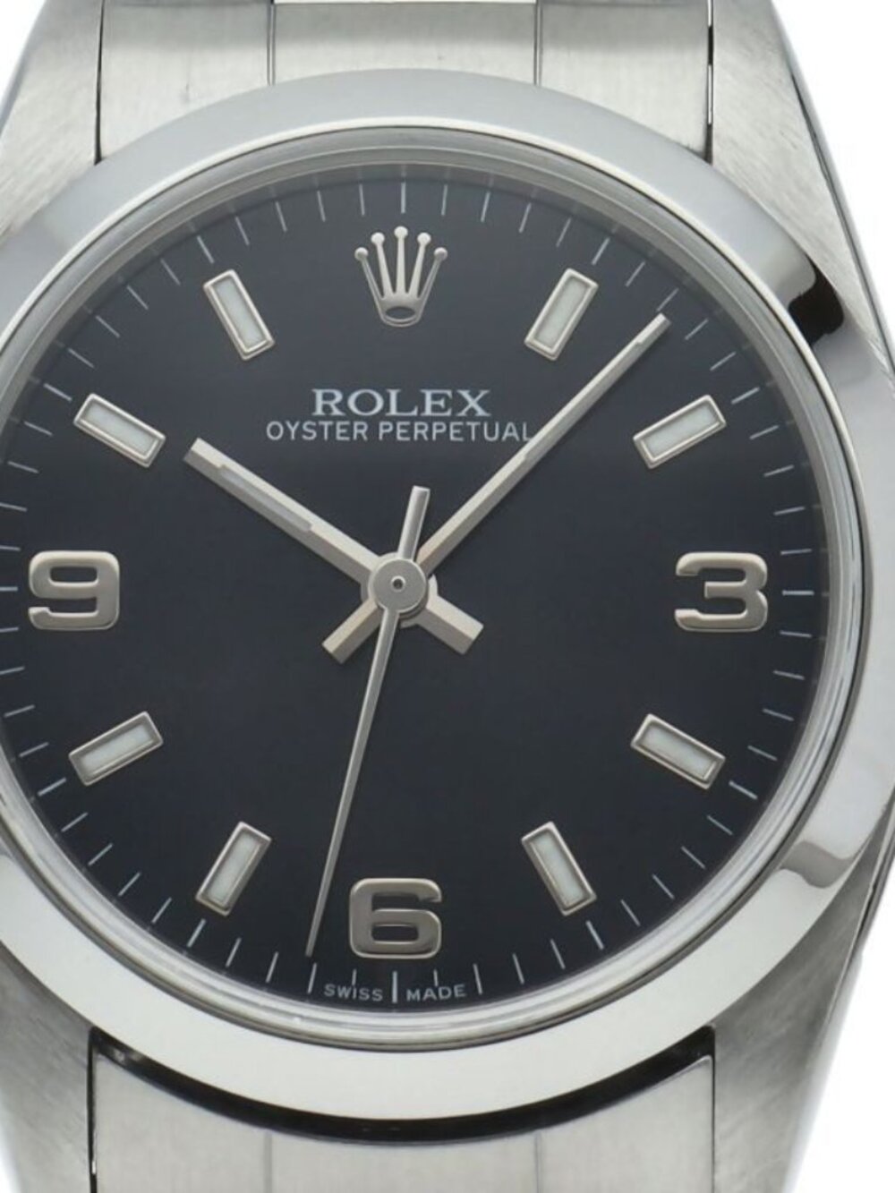 Rolex Oyster Perpetual Boys Watch Box SS Black Polished